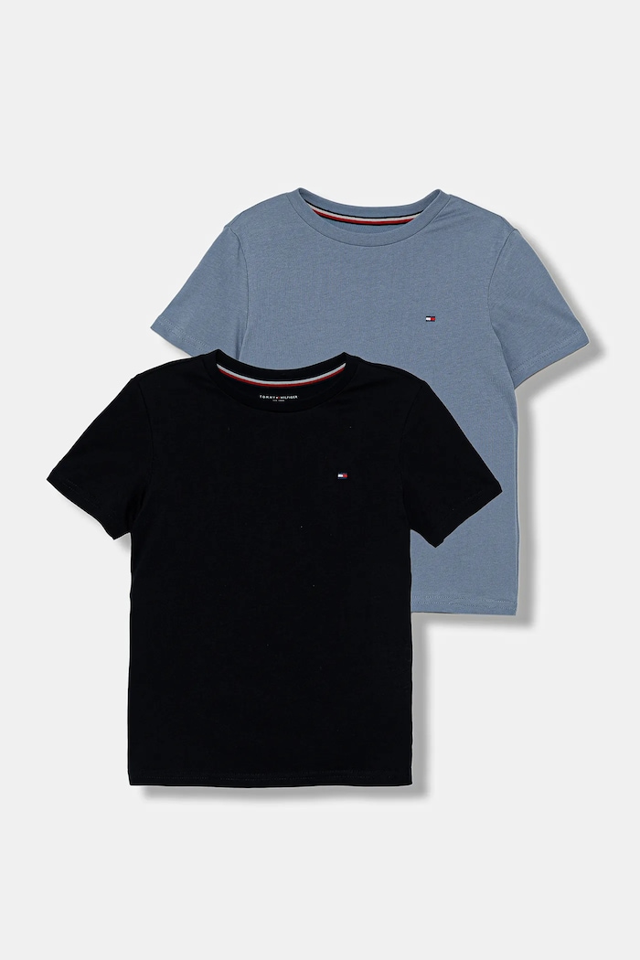 Dětské bavlněné tričko Tommy Hilfiger kulatý modrá UB0UB00310.9BYA