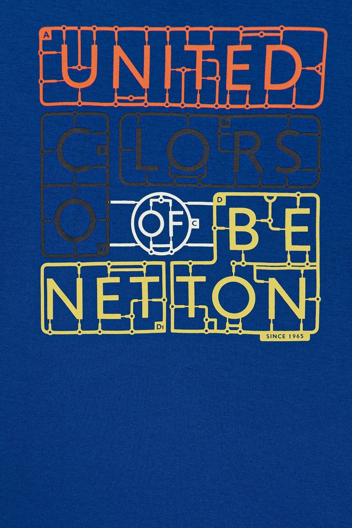 Chłopiec United Colors of Benetton t-shirt bawełniany dziecięcy 3I1XC10Q4.G.seasonal niebieski