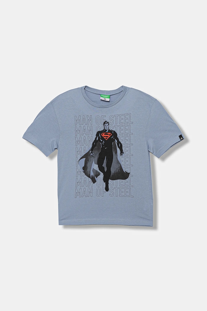 United Colors of Benetton t-shirt bawełniany dziecięcy nadruk niebieski 3JERC10PO.G.seasonal