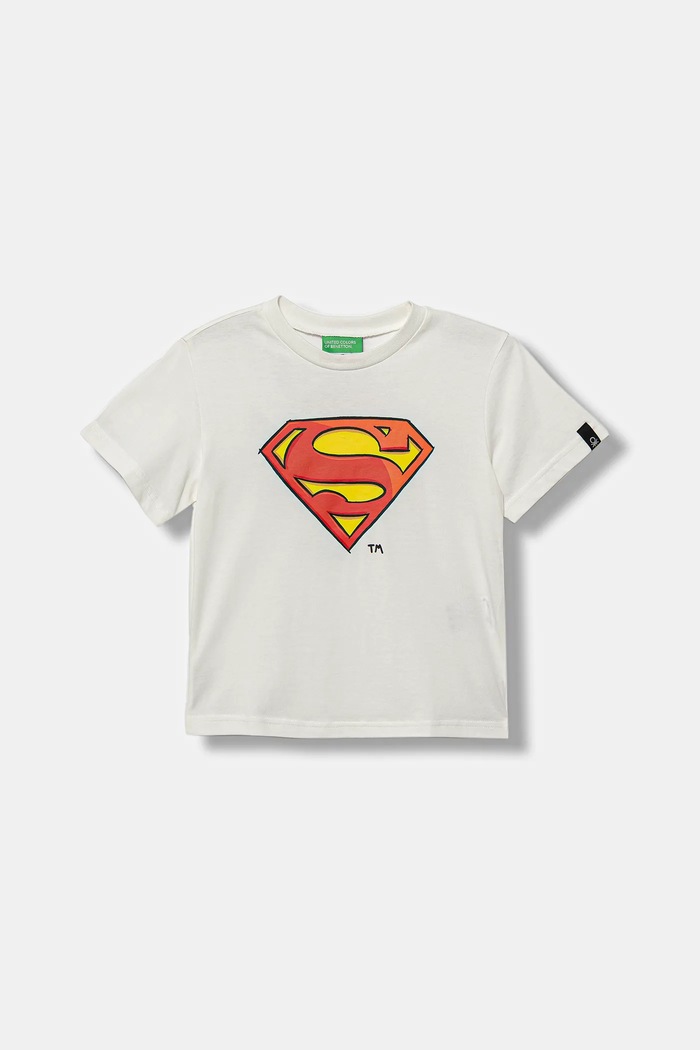 United Colors of Benetton t-shirt bawełniany dziecięcy nadruk biały 3JERG10JX.P.seasonal