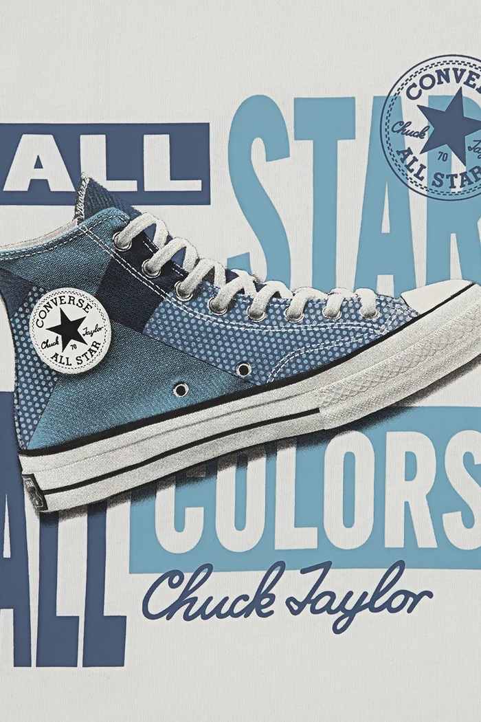 Băieți Converse Tricou pentru copii cu adaos de bumbac 9CH871 bej