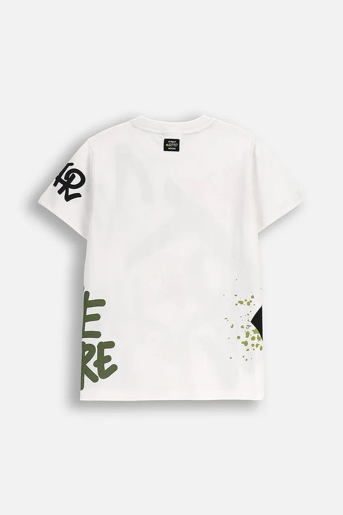 Chłopiec Coccodrillo t-shirt bawełniany dziecięcy ZC5143202SBJ biały