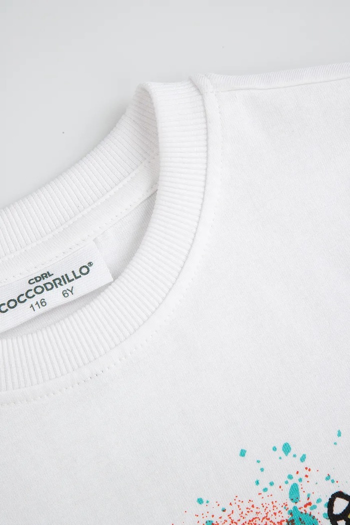 Chłopiec Coccodrillo t-shirt dziecięcy ZC5143203SBK biały