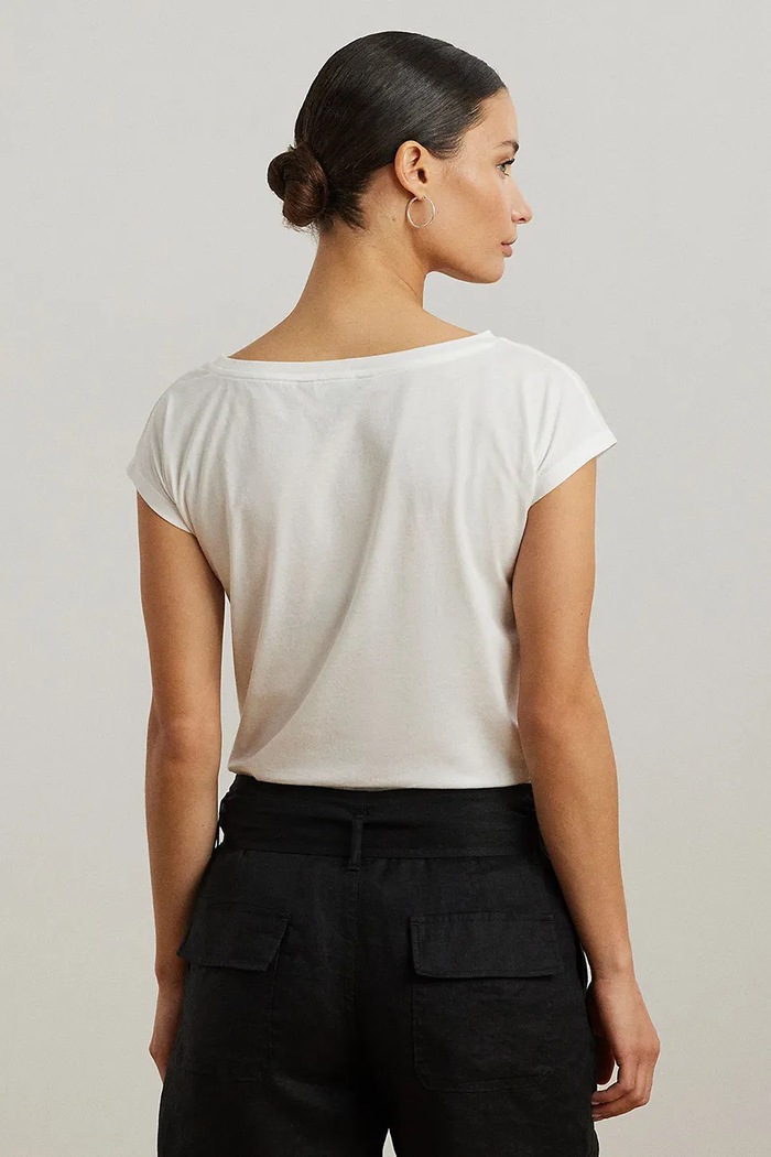 Tričko Lauren Ralph Lauren 200971072 bílá AW25