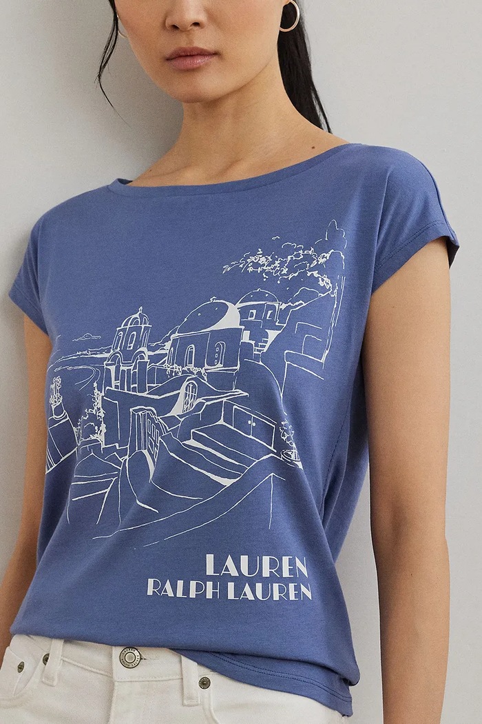 Tričko Lauren Ralph Lauren modrá 200971072