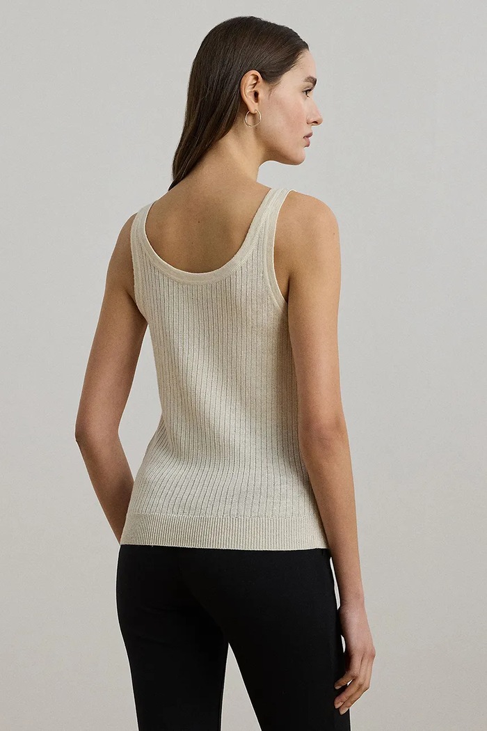 Tričko bez rukávů Lauren Ralph Lauren 200971352 béžová AW25