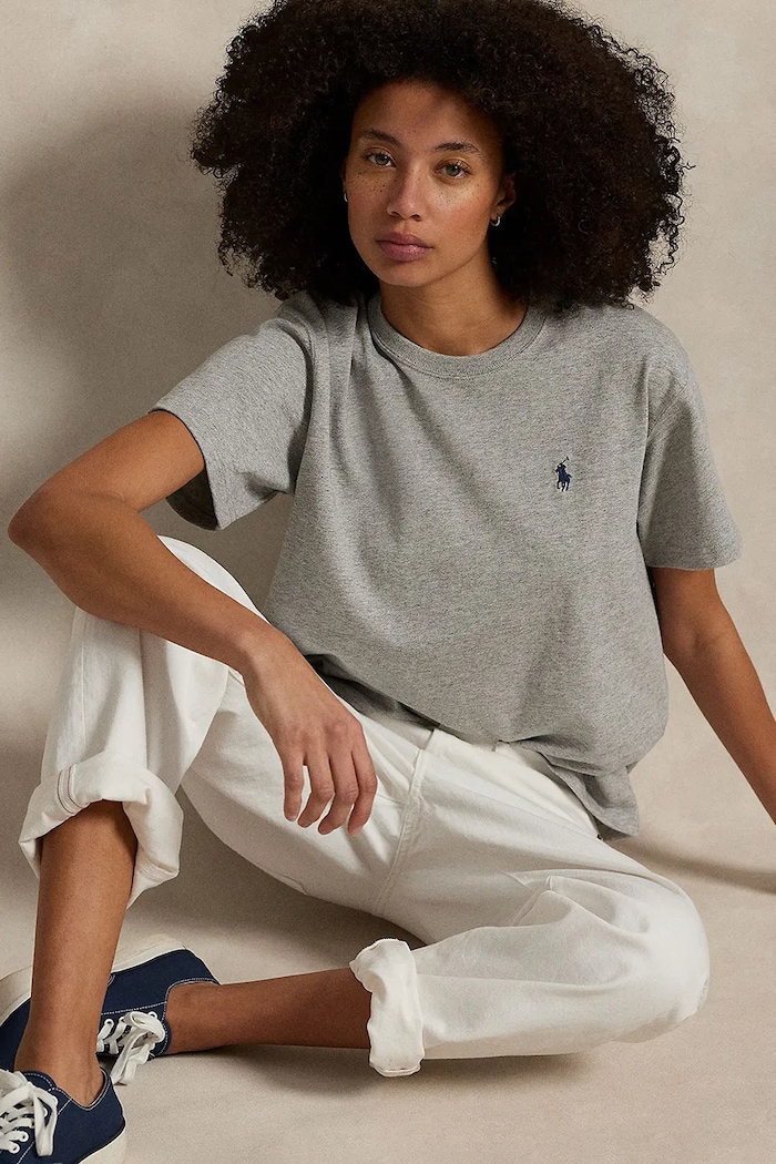 Хлопковая футболка Polo Ralph Lauren 211967104 серый