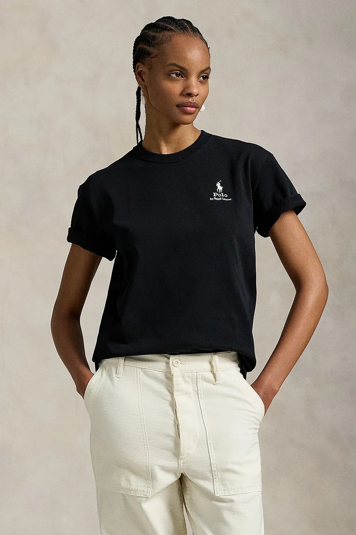 Bavlněné tričko Polo Ralph Lauren regular černá 211971712