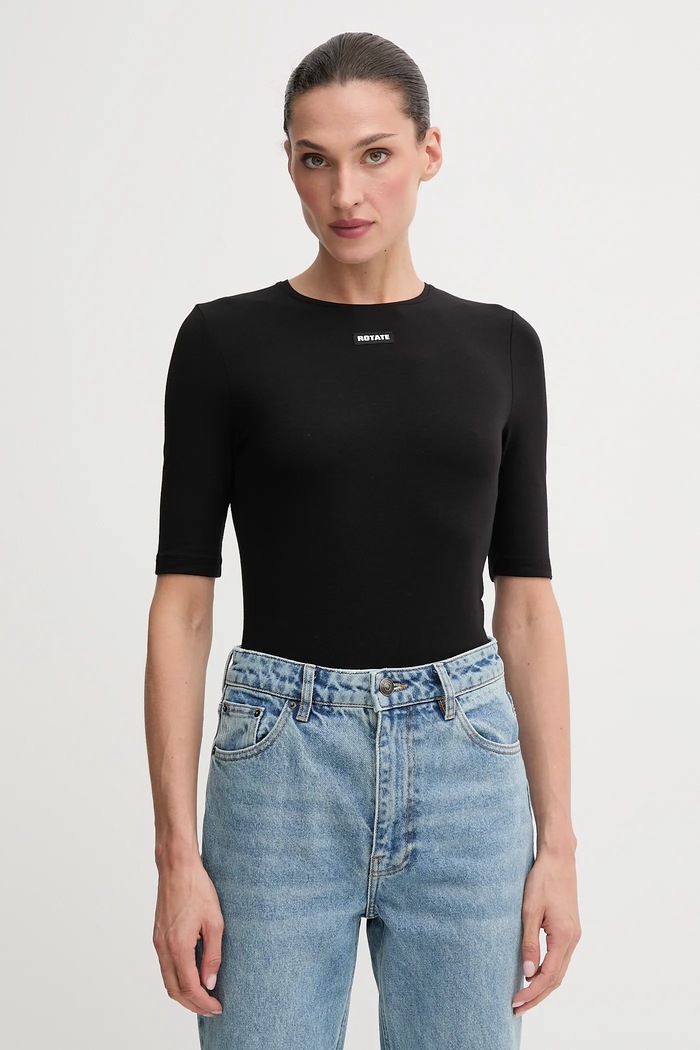 Rotate t-shirt slim nero 114787100