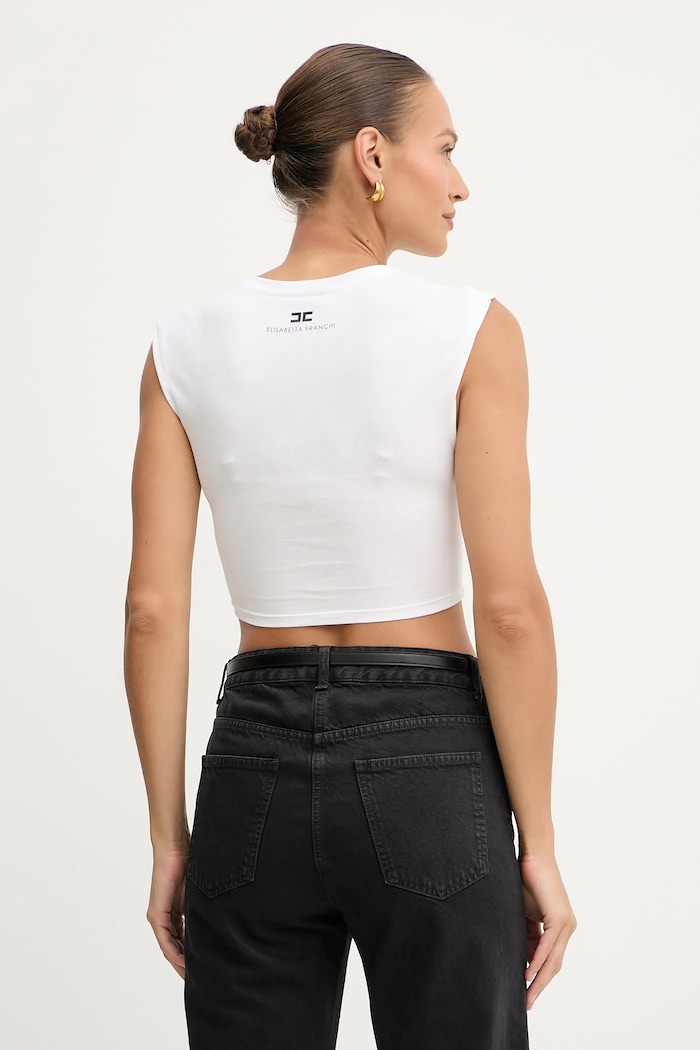 Abbigliamento Elisabetta Franchi T-shirt in cotone MA01656E2 bianco