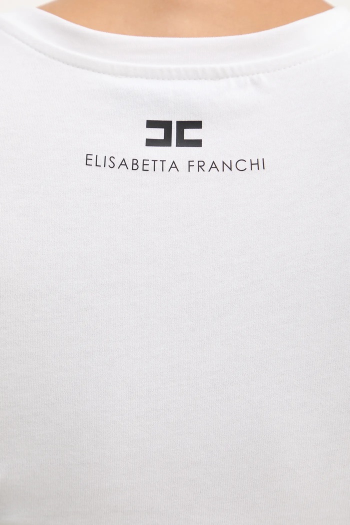 T-shirt in cotone Elisabetta Franchi bianco MA01656E2