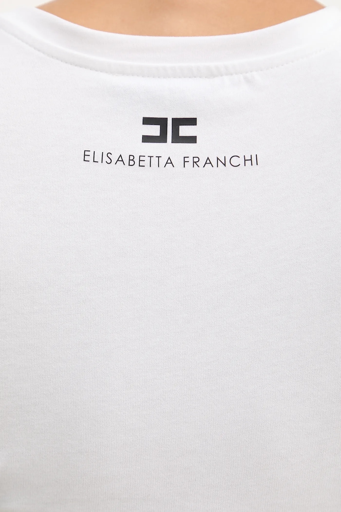 T-shirt in cotone Elisabetta Franchi bianco MA01656E2