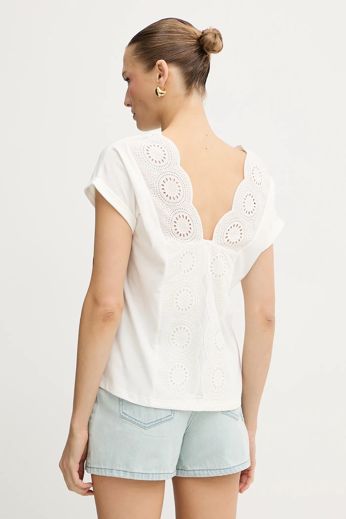 Morgan t-shirt V-nyakú bézs DORINA