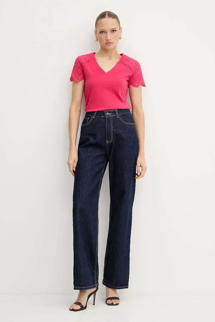 Morgan tricou pentru femei din bumbac 251.DMATY roz AW26