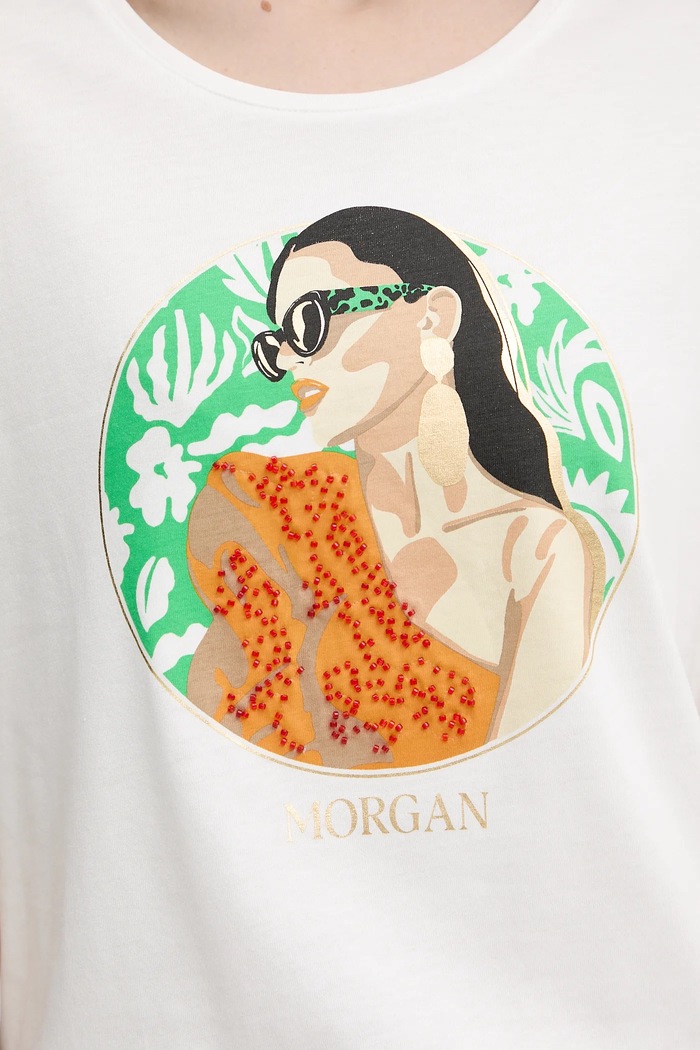 Majica kratkih rukava Morgan DPINUP bijela