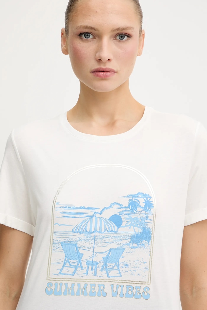 Morgan t-shirt biały DVIBES