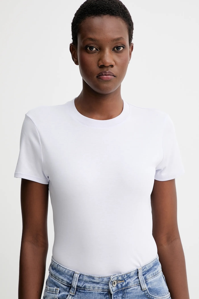 Calvin Klein pamut póló fehér LV044C216G