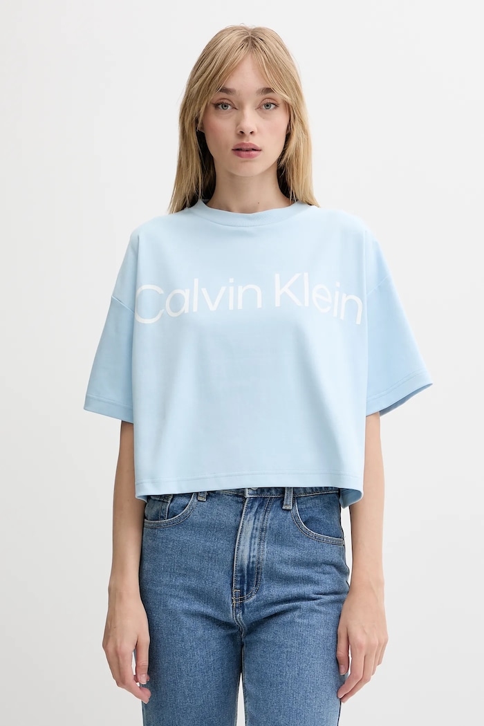 Calvin Klein pamut póló pamut kék LV044C903G
