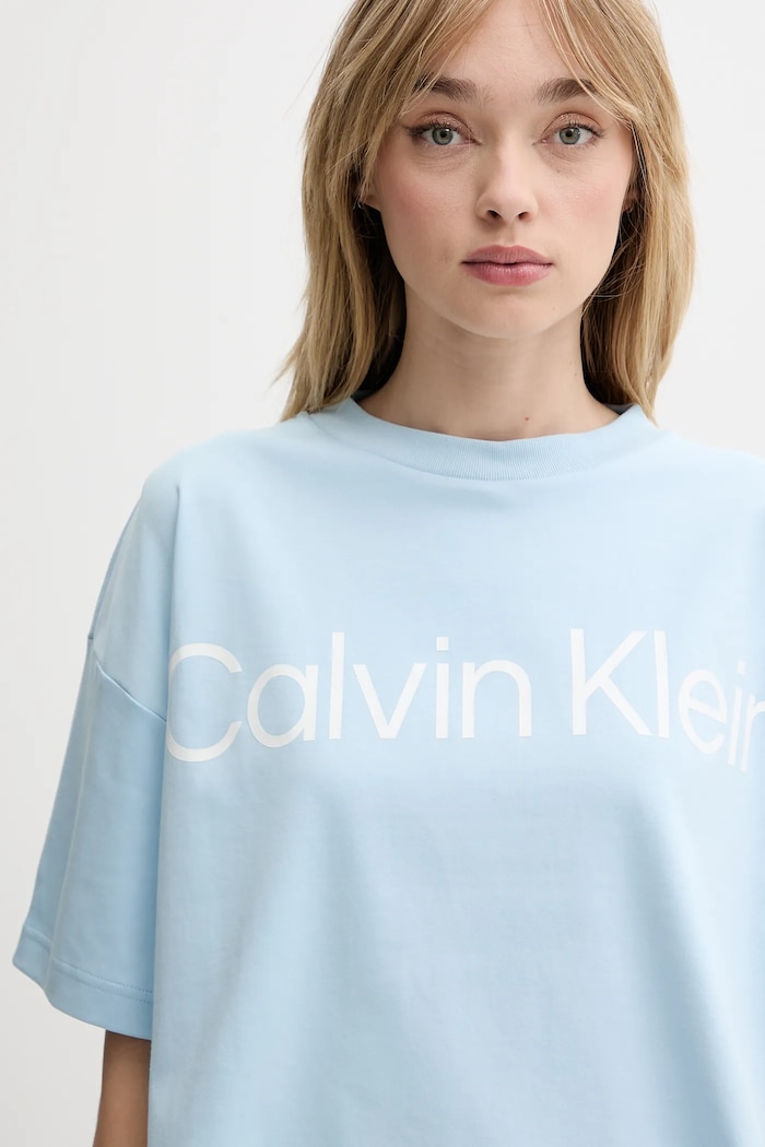 Ruházat Calvin Klein pamut póló LV044C903G kék