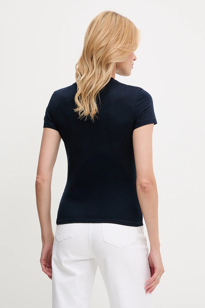 Памучна тениска Tommy Jeans DW0DW21164 тъмносин AW25