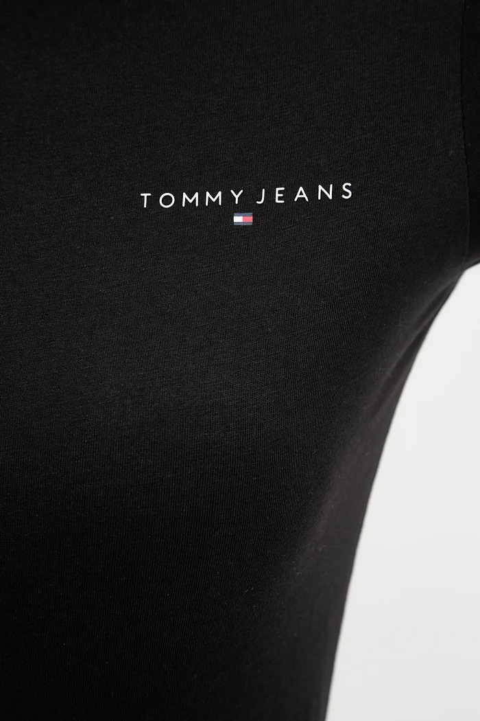 Βαμβακερό μπλουζάκι Tommy Jeans μαύρο DW0DW21164