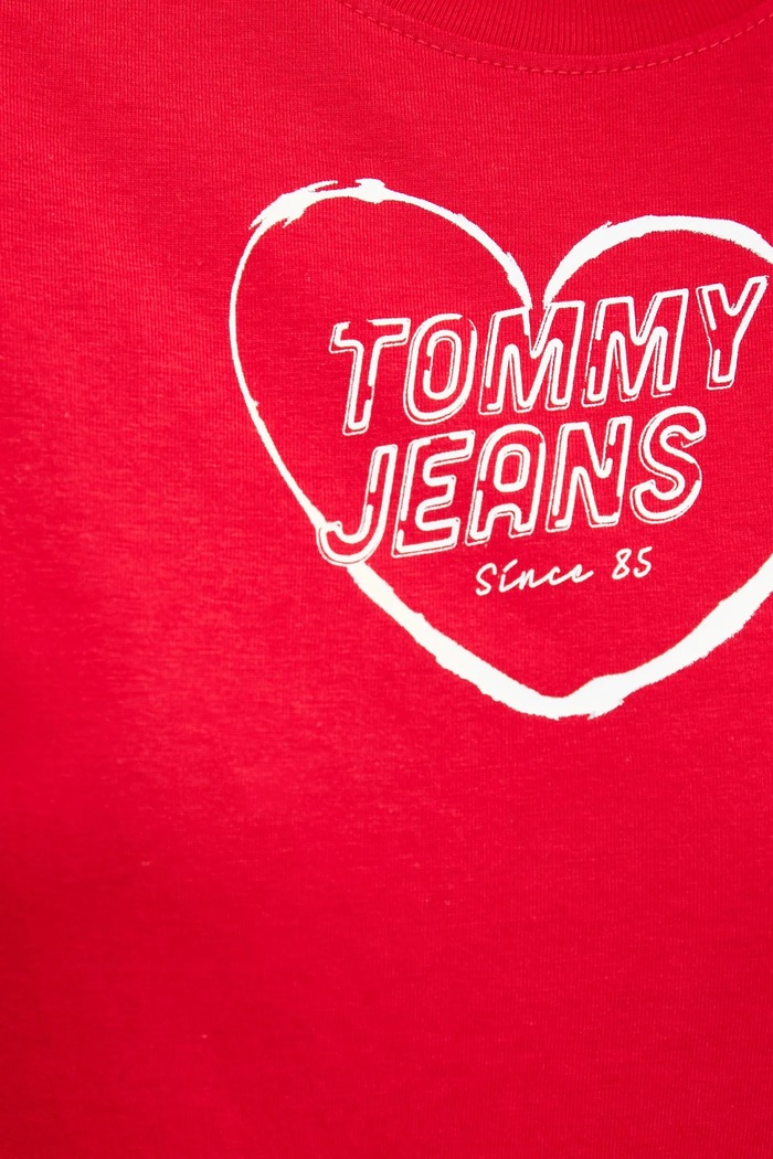 Bavlněné tričko Tommy Jeans DW0DW21390 červená