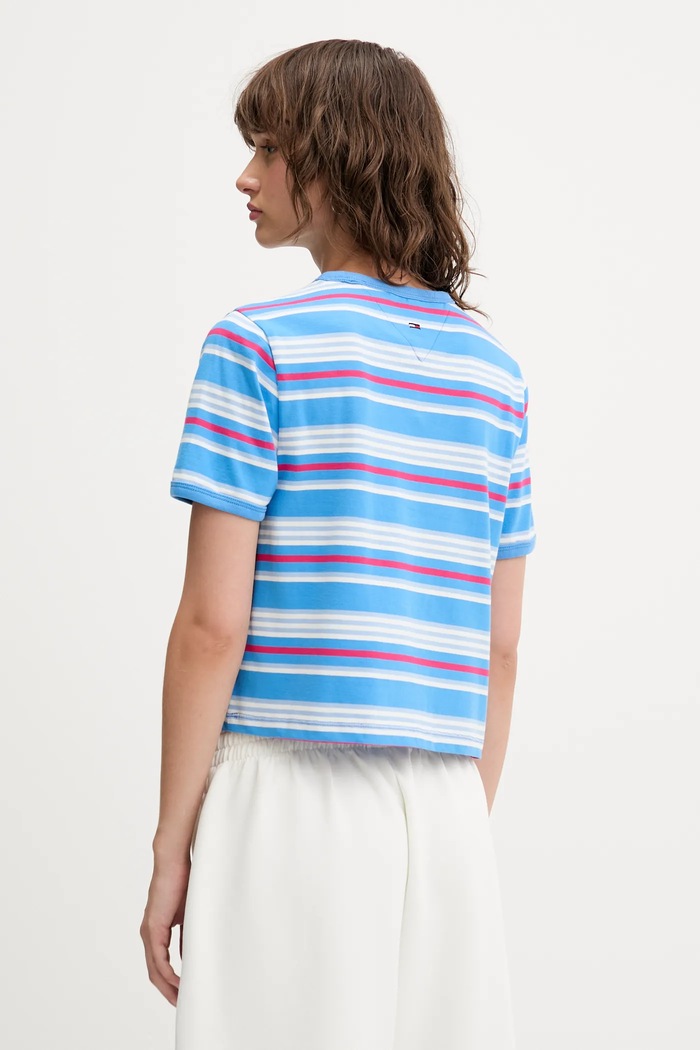 Oblečenie Bavlnené tričko Tommy Jeans DW0DW21391 modrá