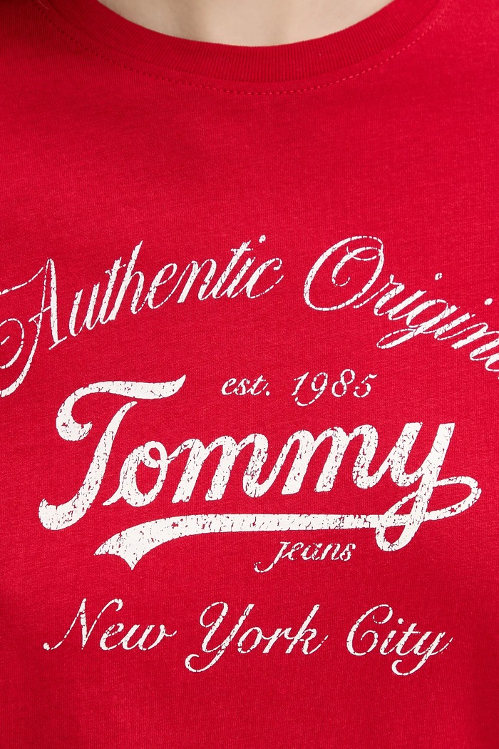 Μπλουζάκι Tommy Jeans DW0DW21404 κόκκινο
