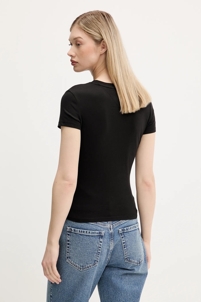 Ruházat Tommy Jeans pamut póló DW0DW21422 fekete