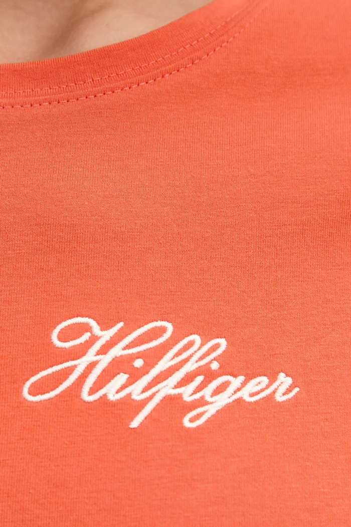 Tommy Hilfiger t-shirt bawełniany WW0WW45746 pomarańczowy