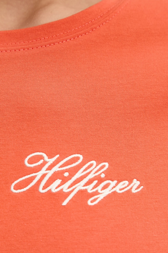 Tommy Hilfiger t-shirt bawełniany WW0WW45746 pomarańczowy