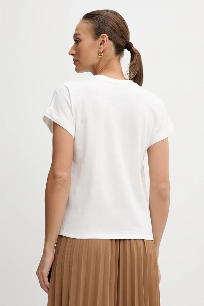 Odzież Tommy Hilfiger t-shirt bawełniany WW0WW47157 biały