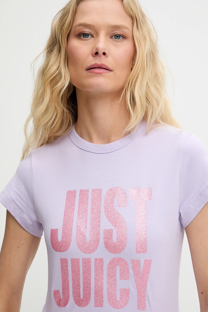 Tričko Juicy Couture JUST JUICY HILTON T-SHIRT fialová JCNCT225456