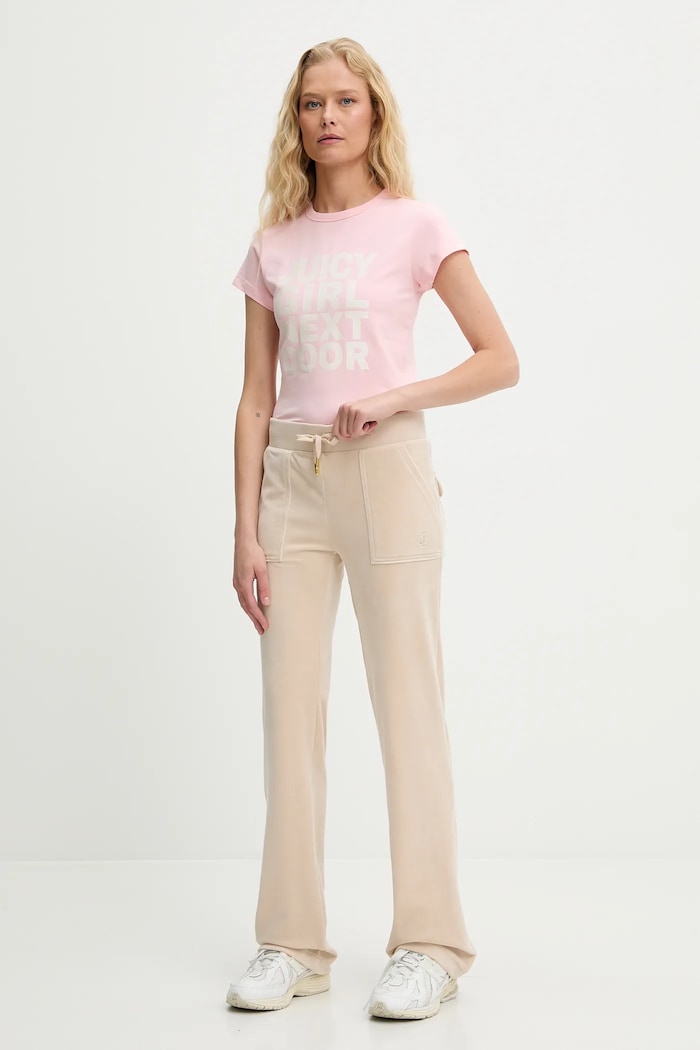 Juicy Couture t-shirt JUICY GIRL NEXT DOOR HILTON T-SHIRT JCNCT225457 różowy AW25