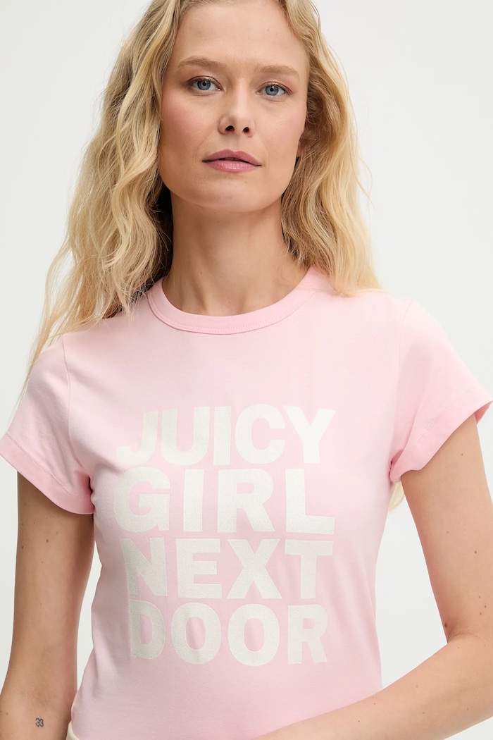 Juicy Couture t-shirt JUICY GIRL NEXT DOOR HILTON T-SHIRT różowy JCNCT225457