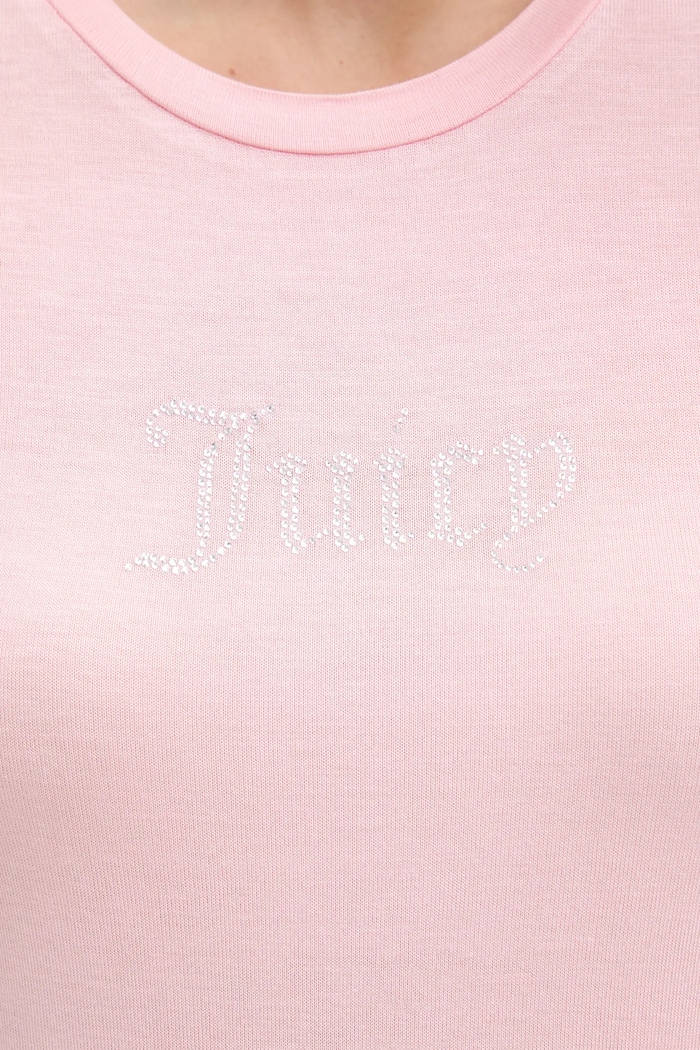Juicy Couture t-shirt SHEER FITTED TEE JCWCT225301 różowy