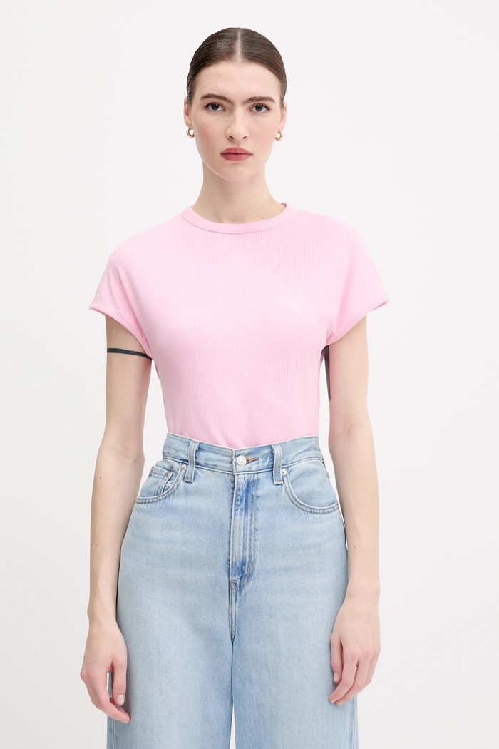 Tričko Tommy Hilfiger slim růžová WW0WW45731