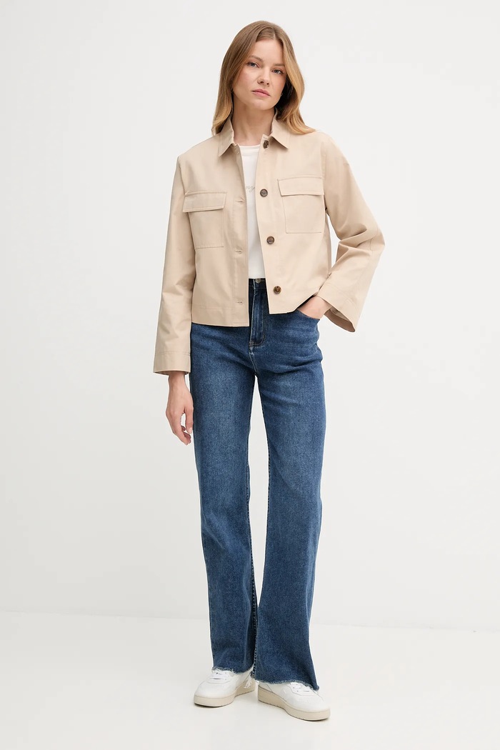 Памучна тениска Tommy Hilfiger WW0WW47210 бежов AW25