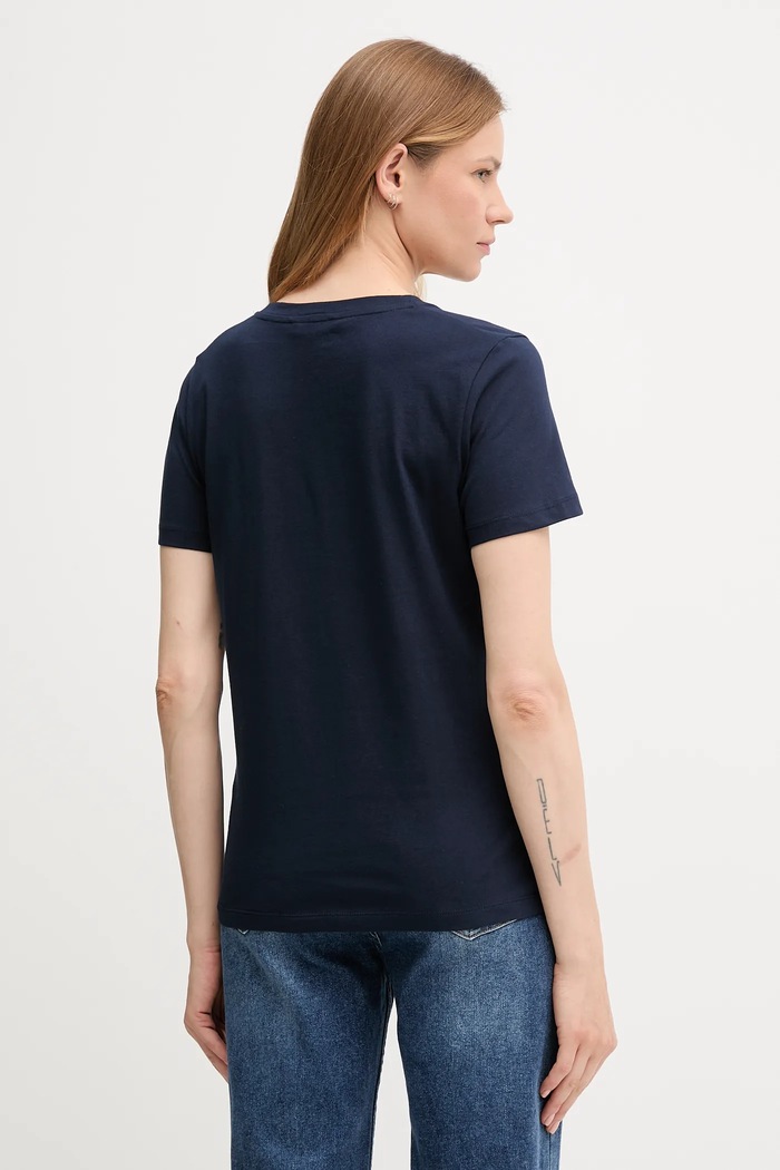 Памучна тениска Tommy Hilfiger WW0WW47210 тъмносин AW25