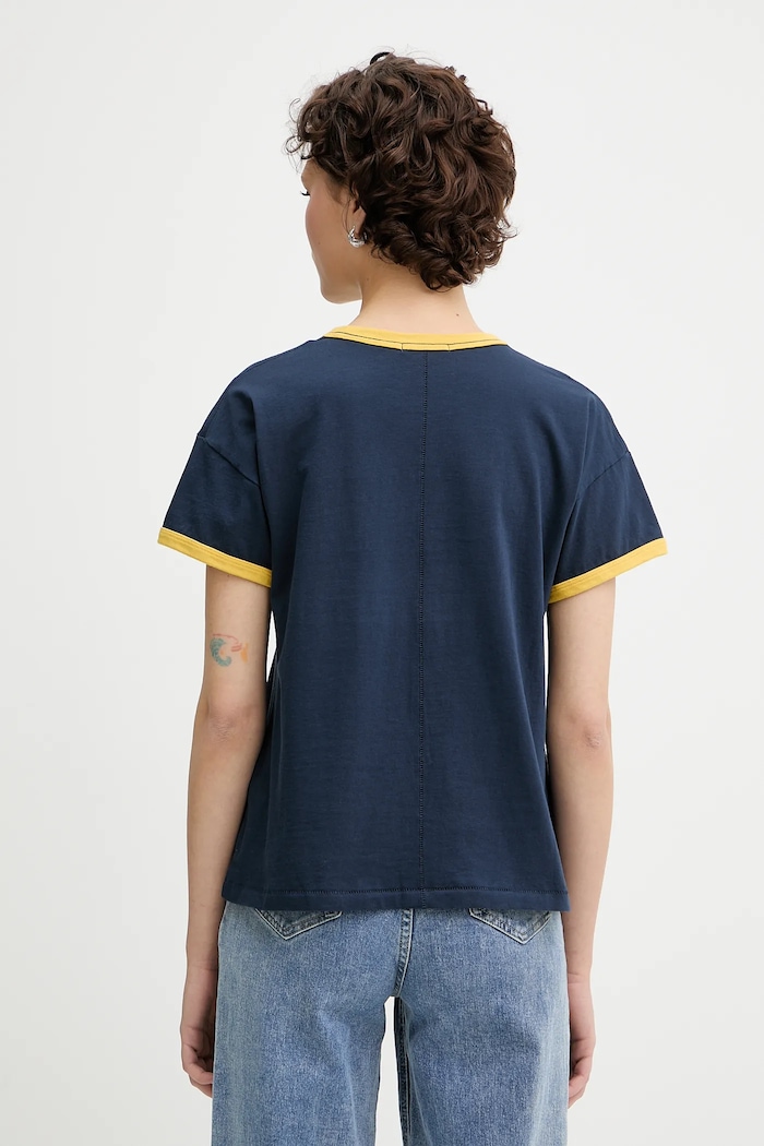 Oblečení Bavlněné tričko Rag & Bone WCC25PT023MI24 námořnická modř