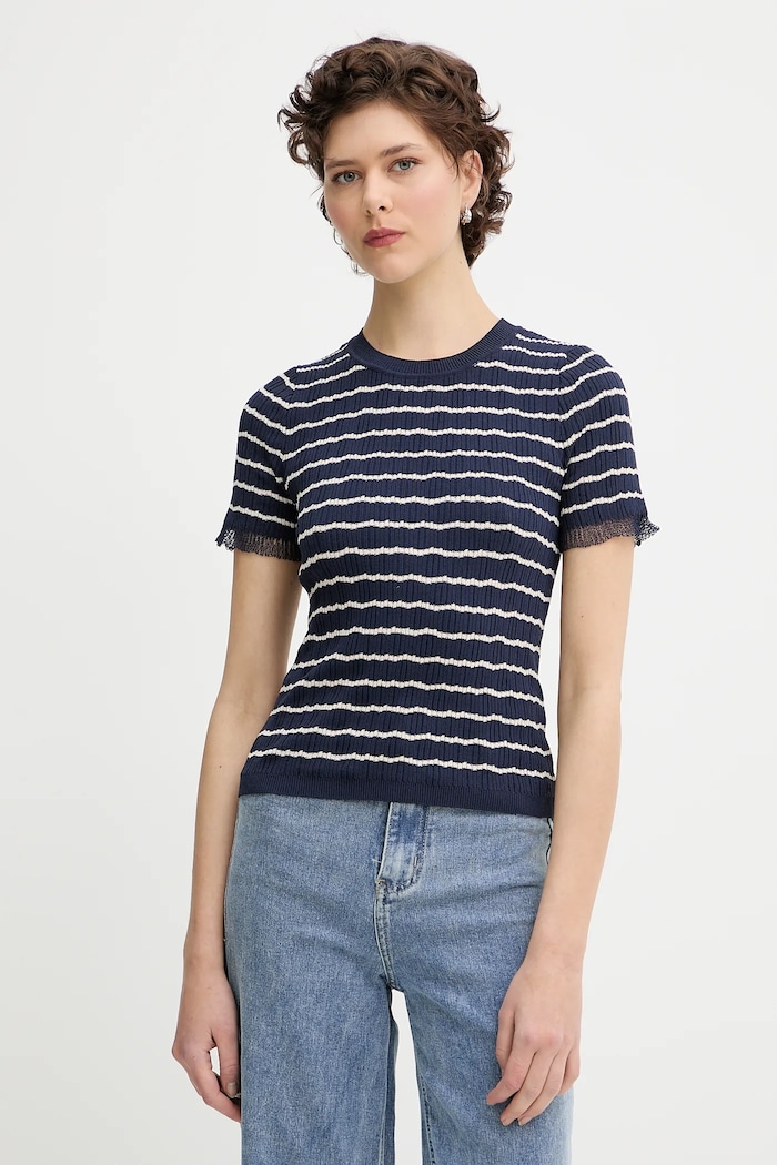 Tričko Rag & Bone slim námořnická modř WAS25P025UG25