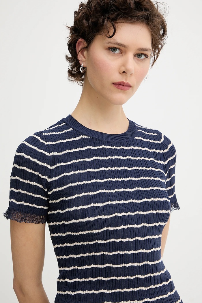 Tričko Rag & Bone námořnická modř WAS25P025UG25