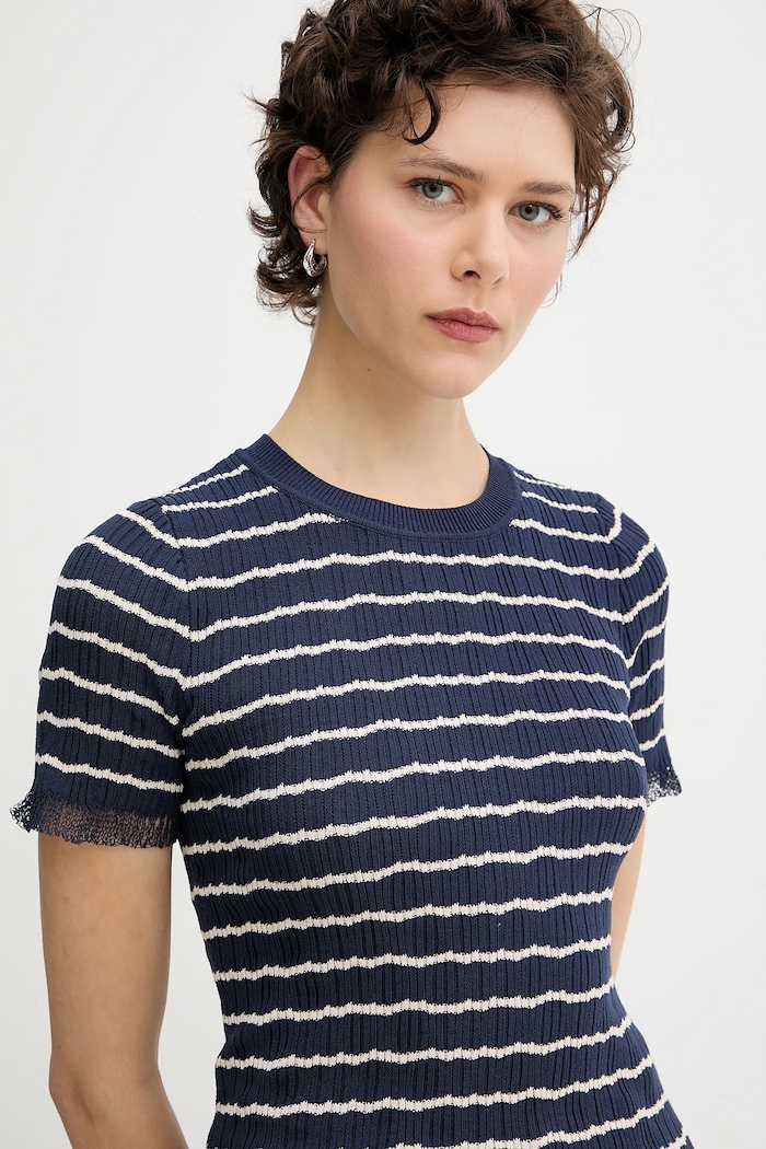 Tričko Rag & Bone námořnická modř WAS25P025UG25