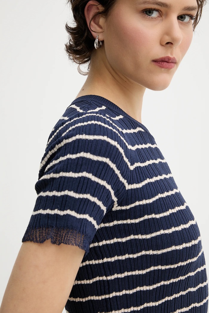 Tričko Rag & Bone WAS25P025UG25 námořnická modř
