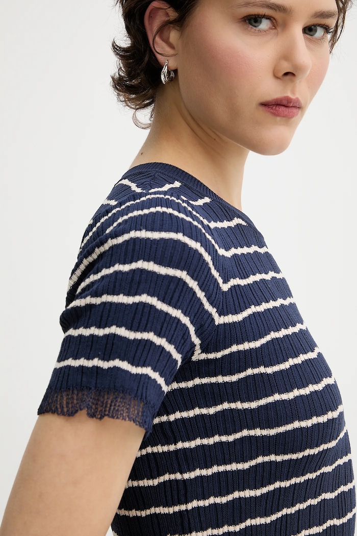 Tričko Rag & Bone WAS25P025UG25 námořnická modř