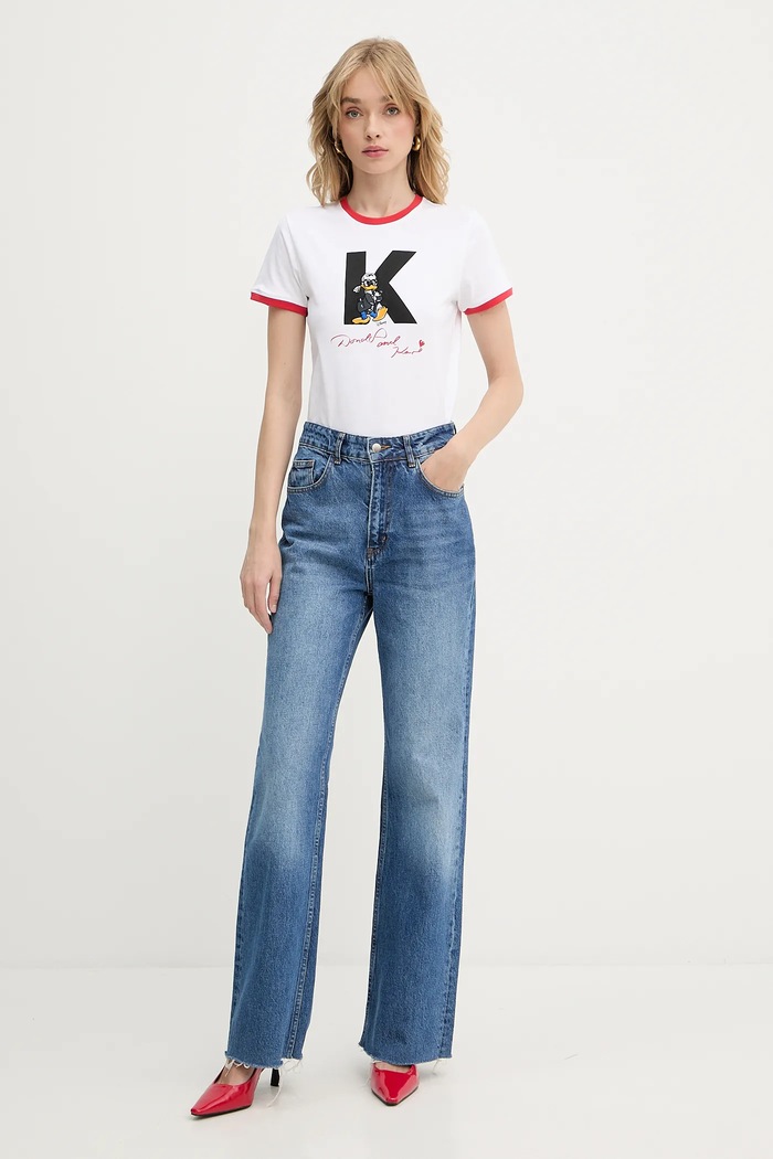 Karl Lagerfeld t-shirt bawełniany KL X DISNEY A3W17089 biały AW25
