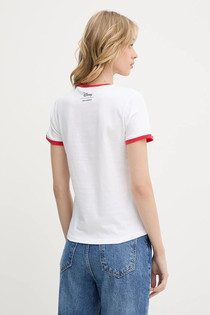 Odzież Karl Lagerfeld t-shirt bawełniany KL X DISNEY A3W17089 biały