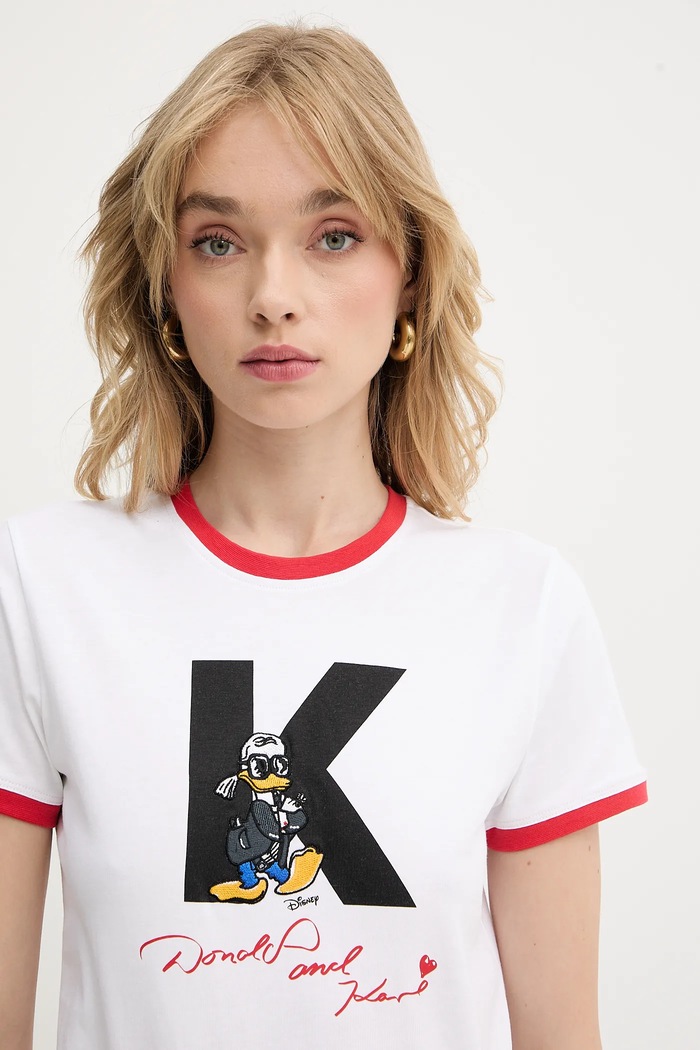 Karl Lagerfeld t-shirt bawełniany KL X DISNEY biały A3W17089