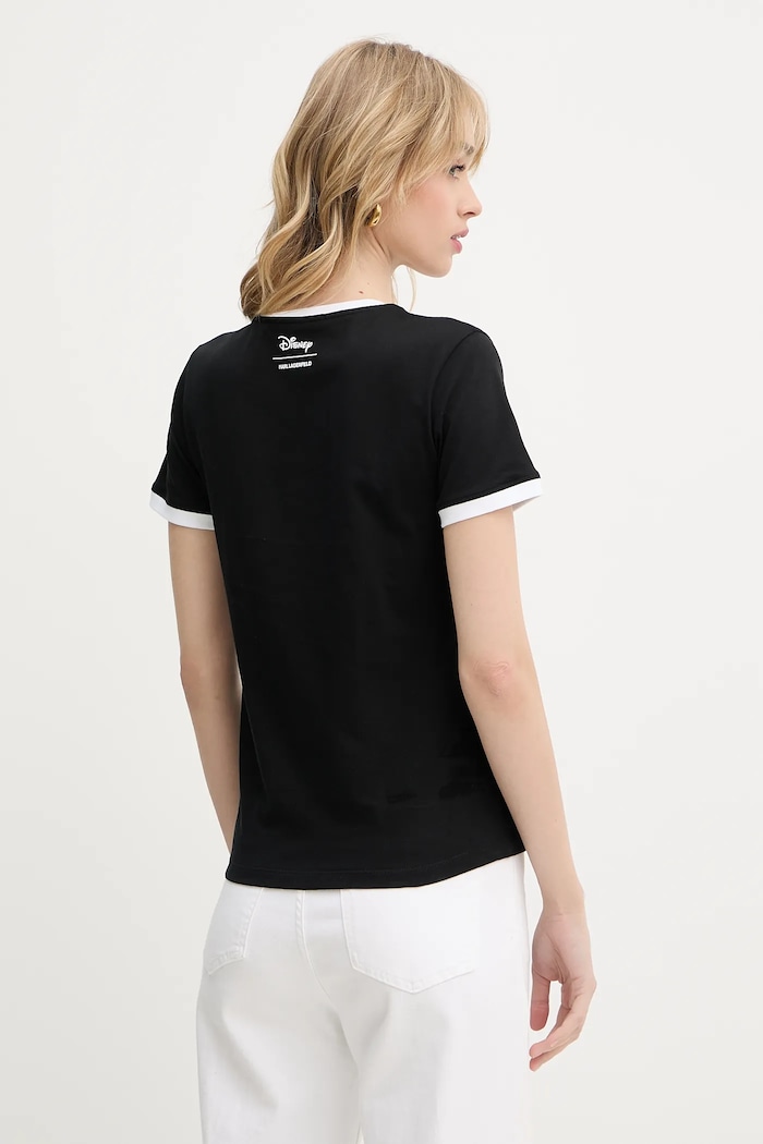 Дрехи Памучна тениска Karl Lagerfeld KL X DISNEY A3W17089 черен