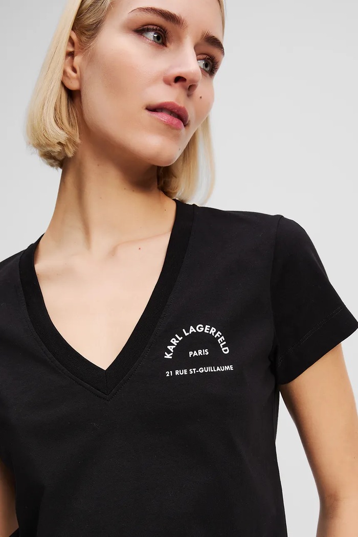Odzież Karl Lagerfeld t-shirt bawełniany A3W17104 czarny
